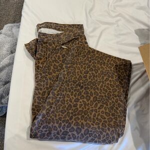 Leopard Print baggy wide leg Jeans - Brown & Black